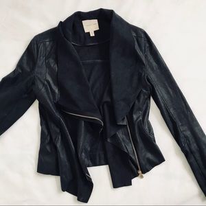 Soft black suede leather jacket
